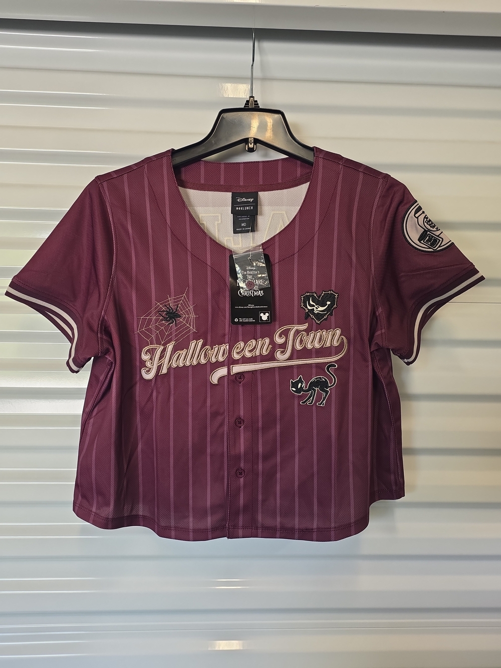 Disney Nightmare Before Christmas Sally Women's Cropped Baseball Jersey M NWT (P